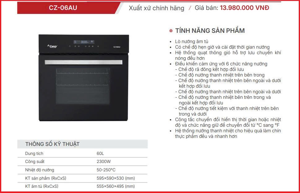 Lò Nướng Canzy CZ-06AU
