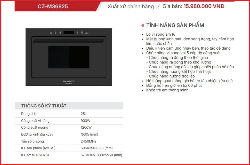 Lò vi sóng Canzy CZ-M36825