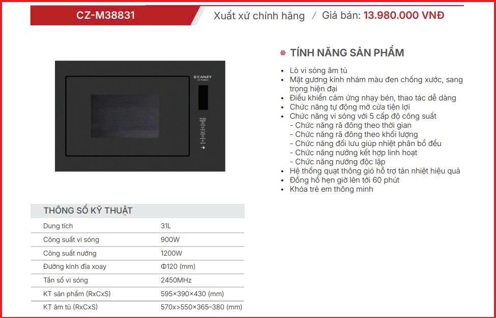 Lò vi sóng Canzy CZ-M38831