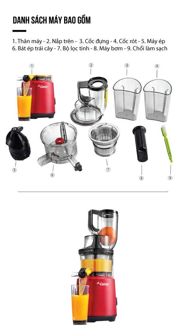 Máy ép chậm Canzy CZ 15YA