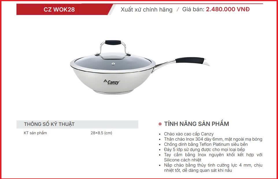 Chảo Canzy CZ WORK 28