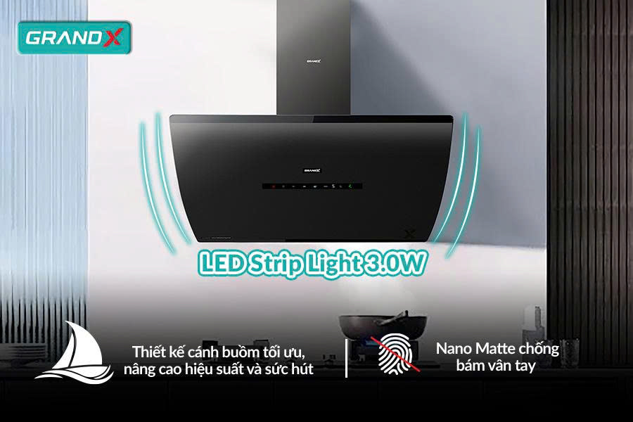 Máy Hút Mùi GRANDX GX-H90F87B / GX-H90S87B