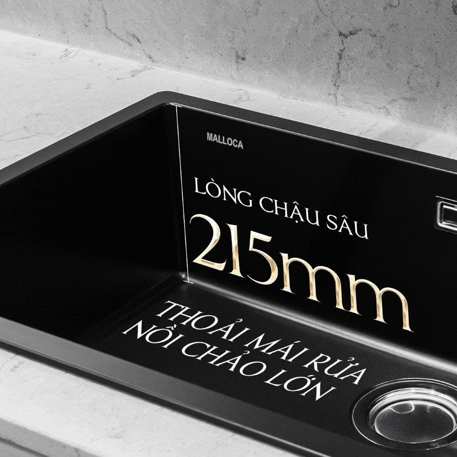 Chậu đơn, bằng đá ZEN Malloca K-13040