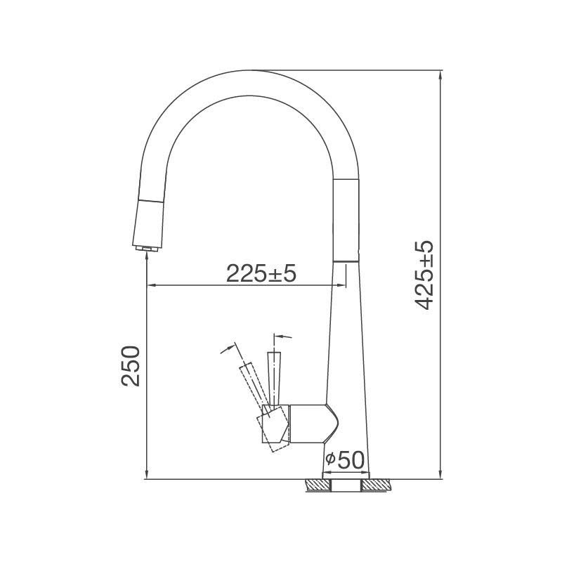 Vòi nnóng lạnh dây rút inox 304 K095SS