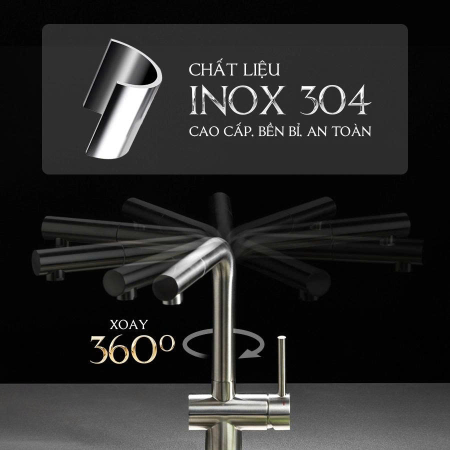 Vòi nóng lạnh dây rút inox 304 Malloca K103SS