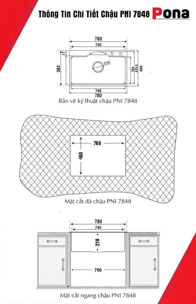 Chậu rửa PONA PNI1-7848