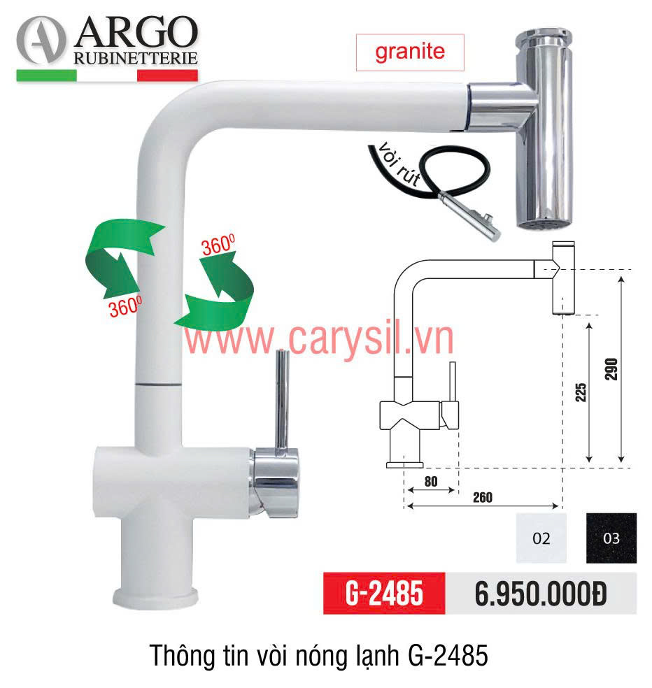 Vòi Rửa Bát Carysil G-2485-02