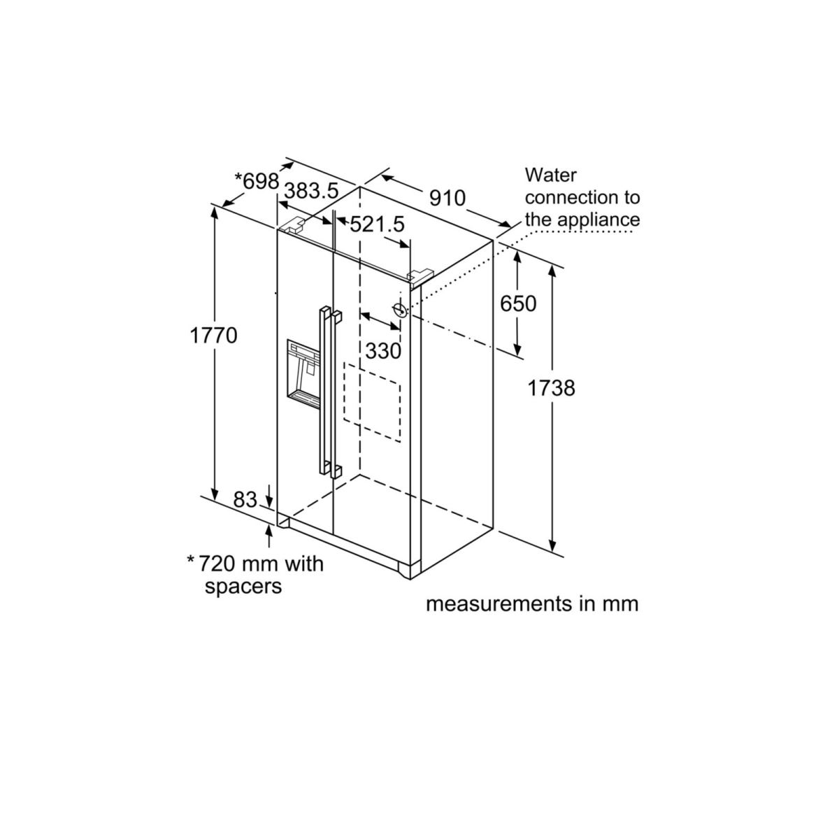 Tủ lạnh side by side BOSCH KAD90AI20|Serie 6