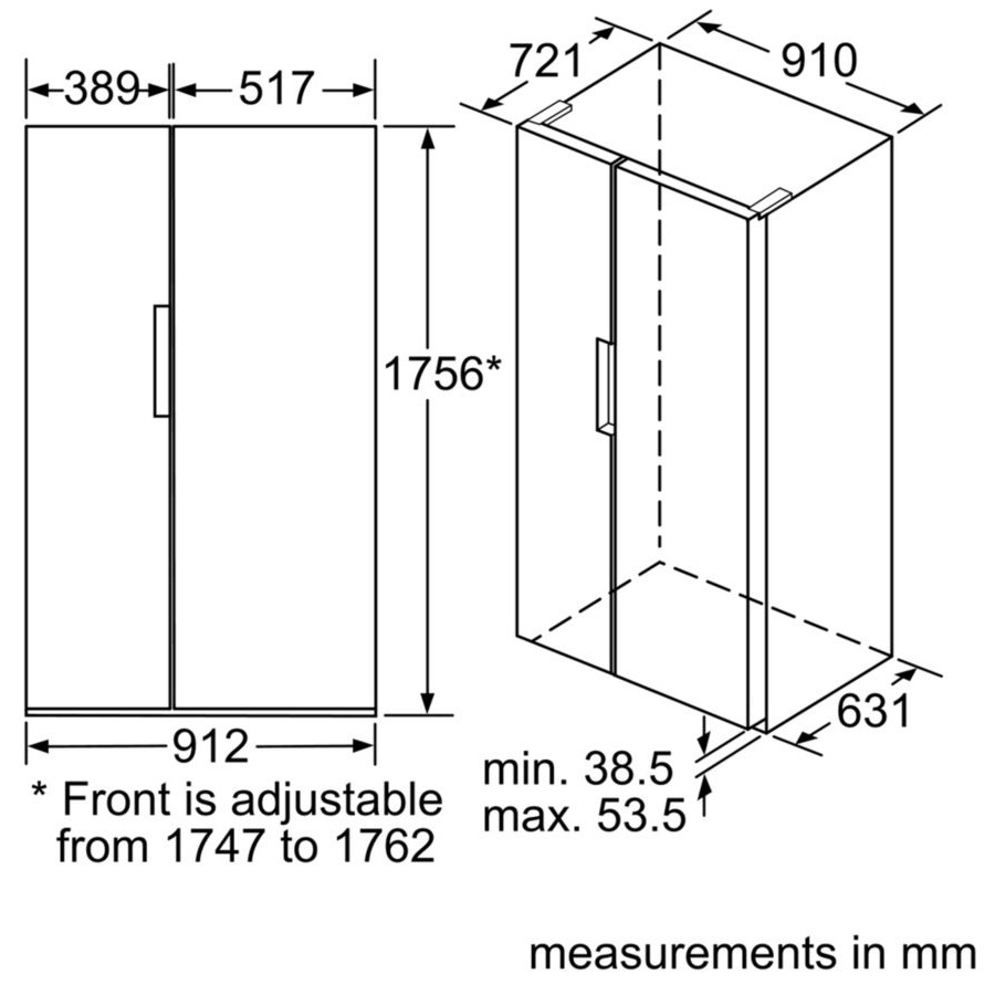 Tủ lạnh side by side BOSCH KAN92VI35|Serie 4