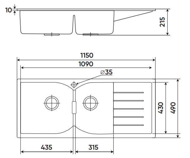 Chậu rửa KAFF GRANITE KF-MIRO-1150