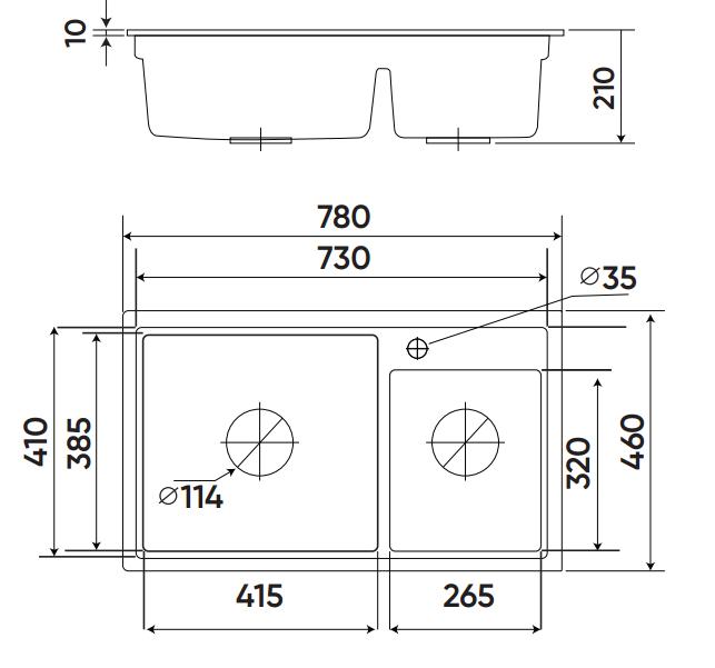 Chậu rửa KAFF GRANITE KAFF KF-MONDS-S7846