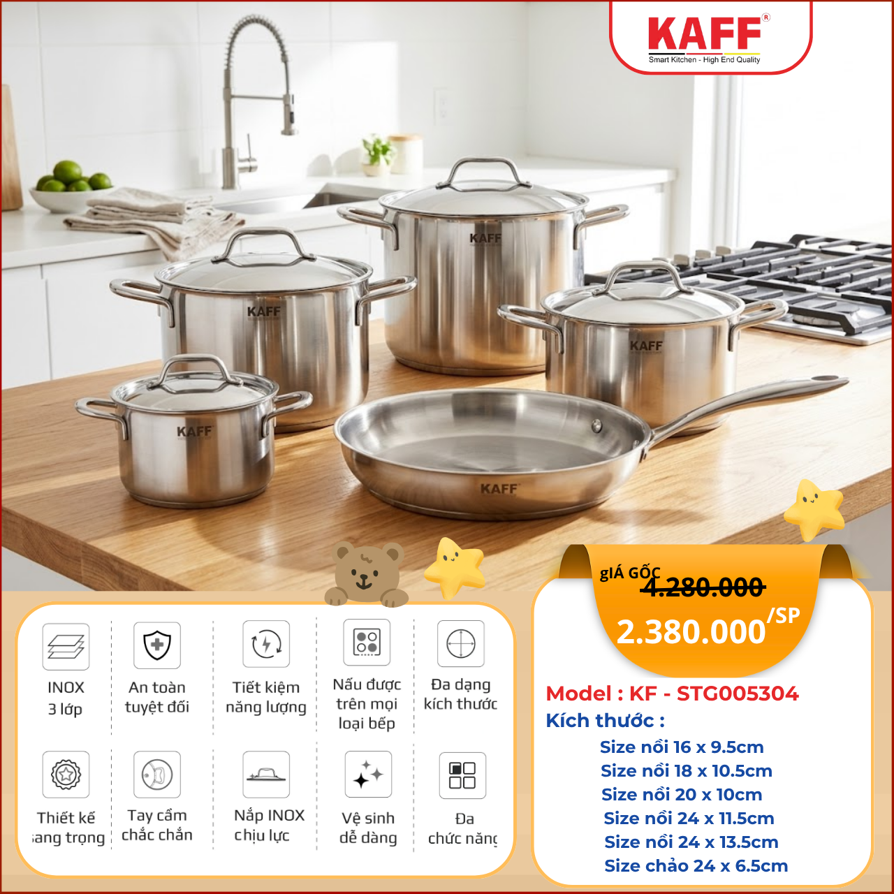 Bộ nồi KAFF KF-STG005304
