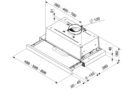 Máy hút mùi Âm Trần Brandt AT1346X . Inox