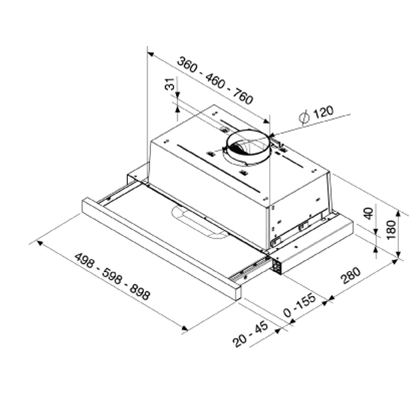 Máy hút mùi Âm Trần Brandt AT1349X . Inox