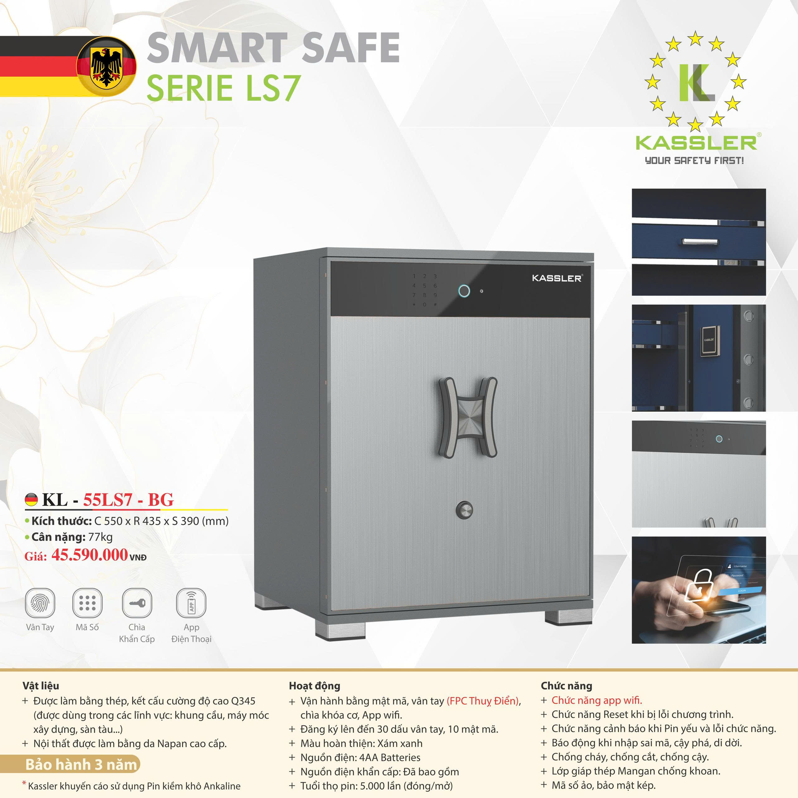 Két Sắt Thông Minh KASSLER KL-55LS7 BG