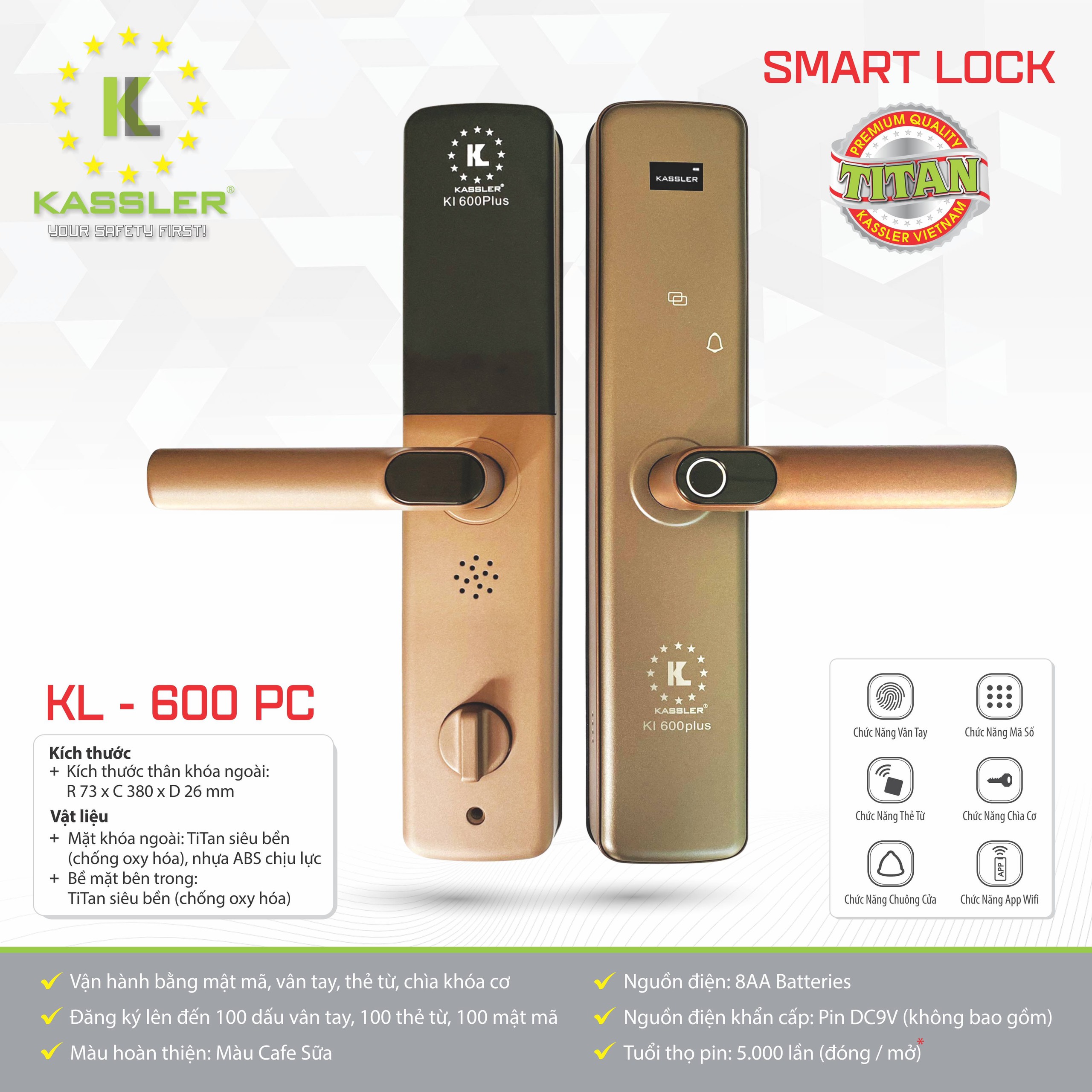 Khóa Điện Tử KASSLER KL-600 PC APP