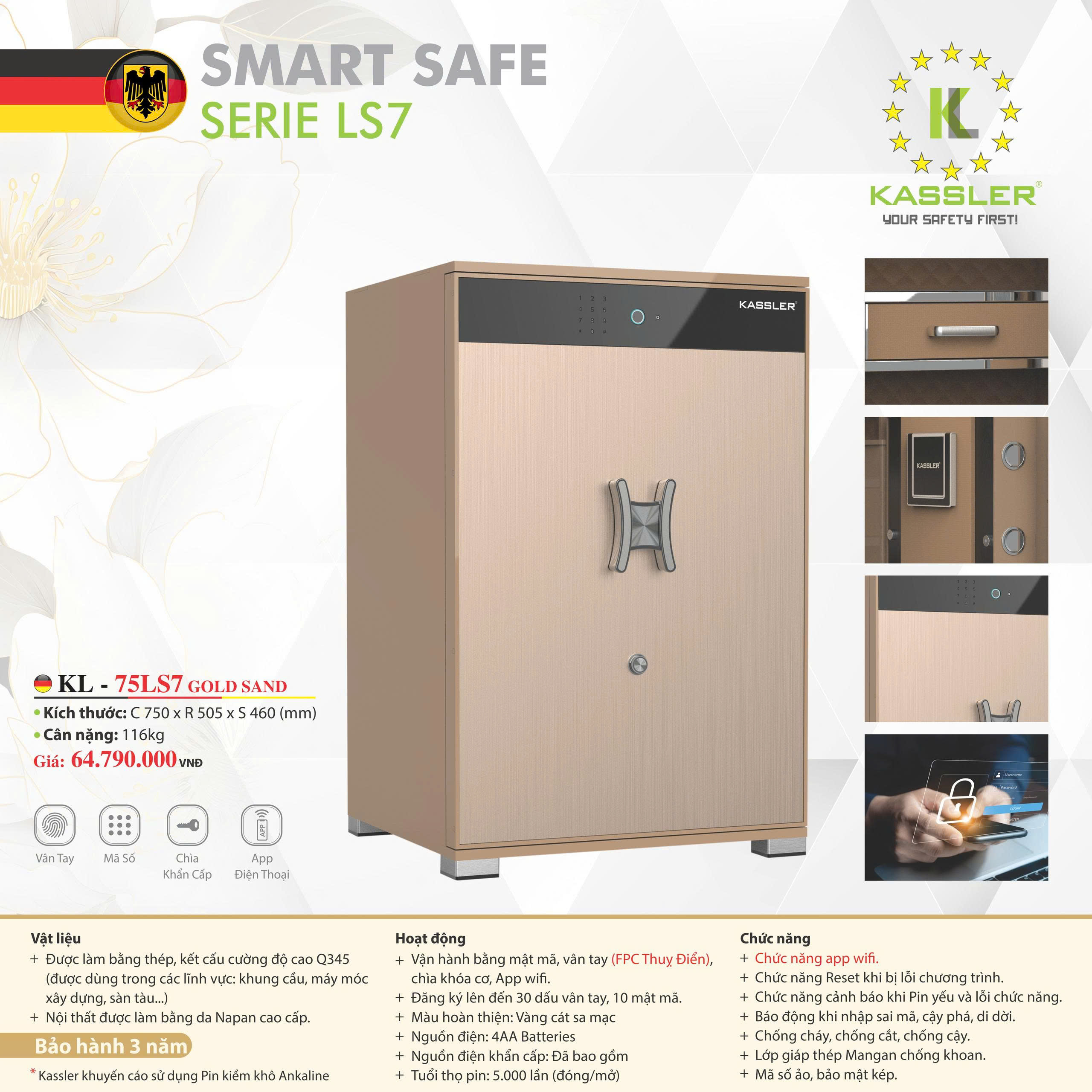 Két Sắt Thông Minh KASSLER KL-75LS7 GOLD