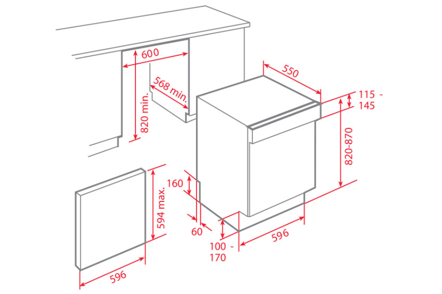 Máy Rửa Chén Âm Bán Phần Teka DW9 55 S