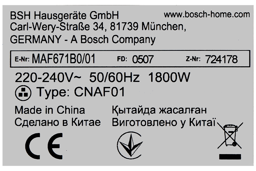 Nồi chiên không dầu Bosch MAF671B0