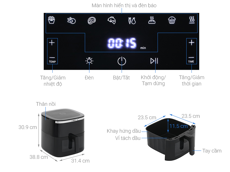 Nồi chiên không dầu Bosch MAF671B0