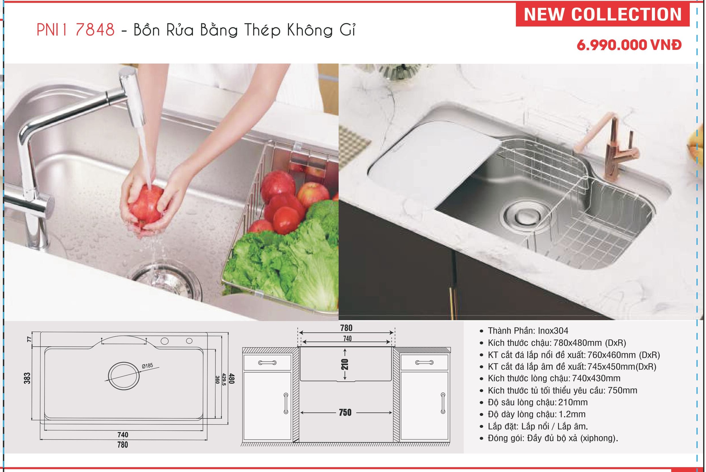 Chậu rửa PONA PNI1-7848