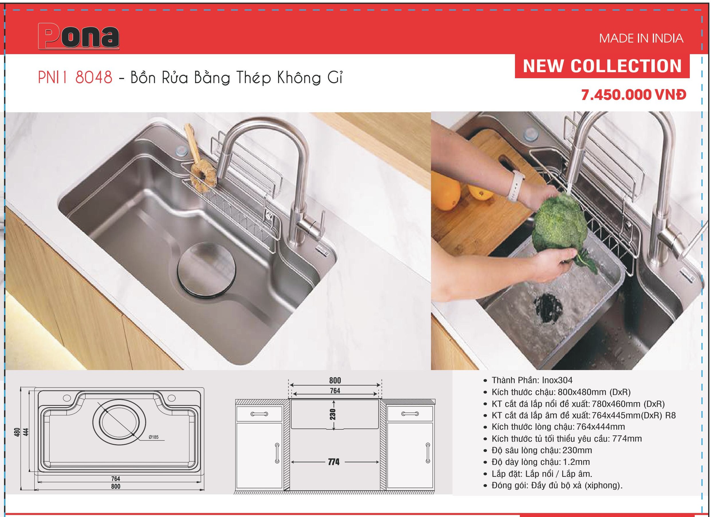Chậu rửa PONA PNI1-8048