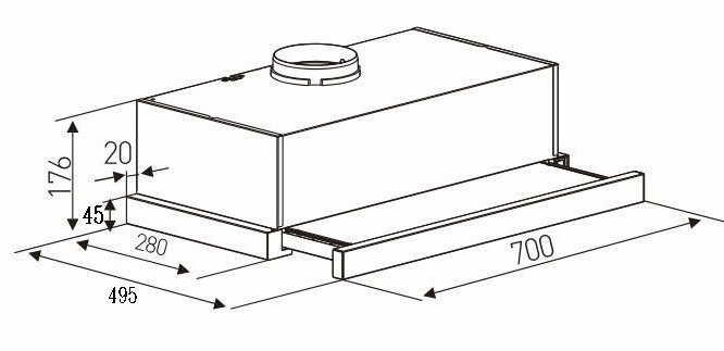 Máy Hút Mùi Âm Tủ KAFF KF-TL7001W Home Best
