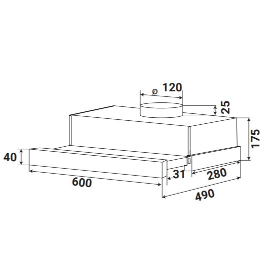 Máy Hút Mùi Âm Tủ KAFF KF-TL60SB