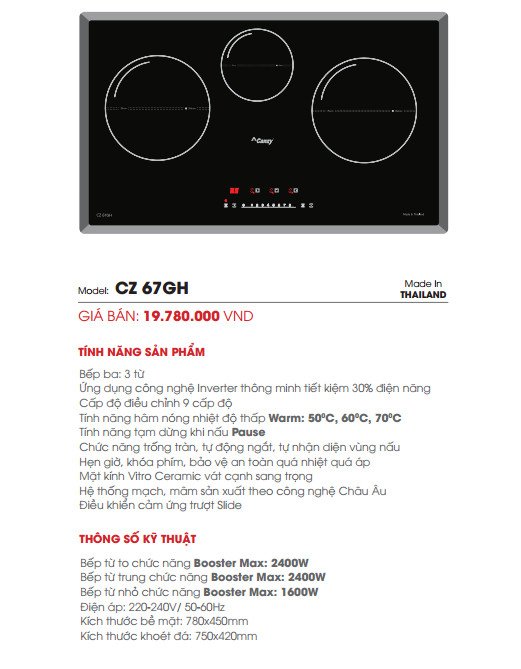 Bếp Từ Canzy CZ 67GH