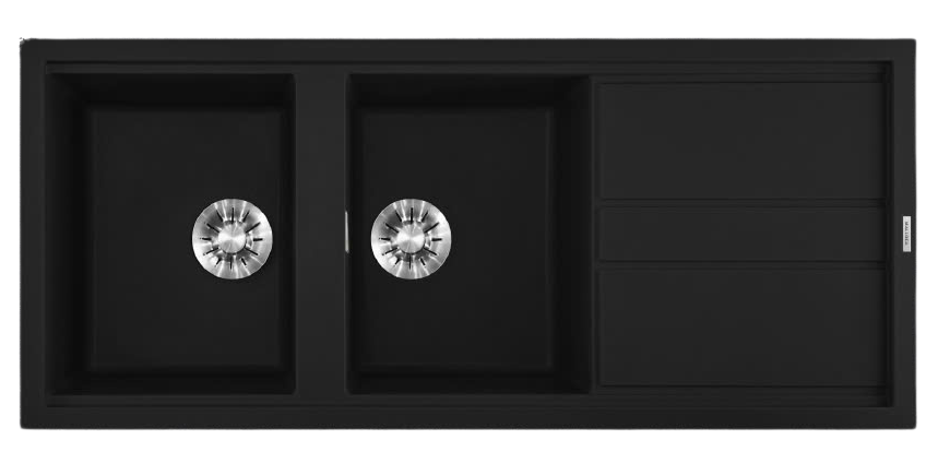 Chậu rửa đá Granite 2 hố Black K-50086
