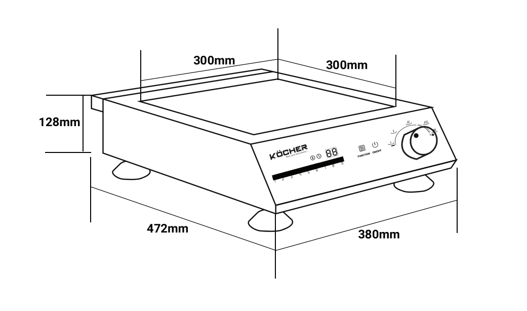 Bếp Từ Công Nghiệp KOCHER CI-5000W/F