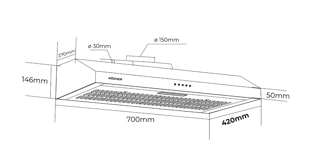 Máy Hút Mùi KOCHER K-6070V