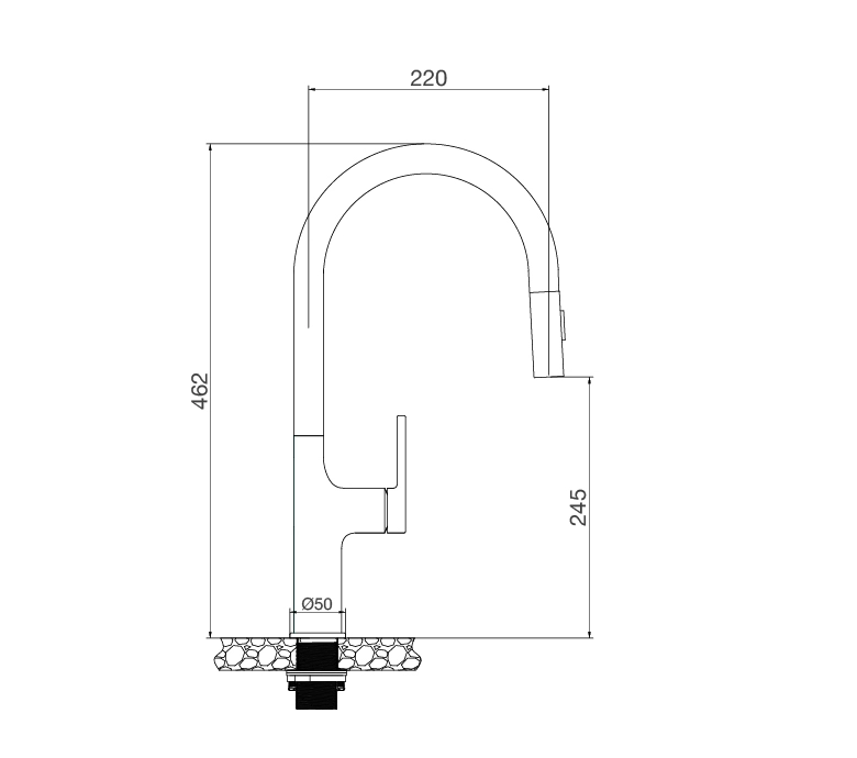 Vòi nóng lạnh dây rút inox Malloca K1726-SS