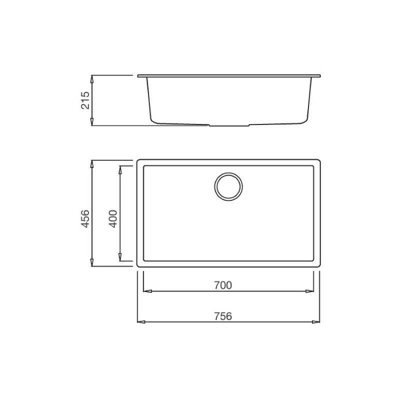 Chậu đơn, bằng đá ZEN Malloca K-13073