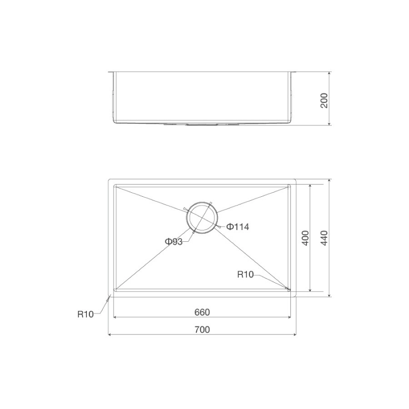Chậu rửa đôi không cánh Malloca MS 6070