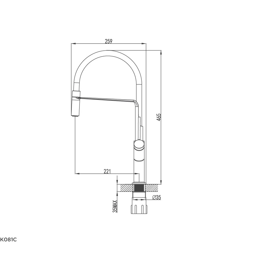 Vòi nóng lạnh Chrome Malloca K081C