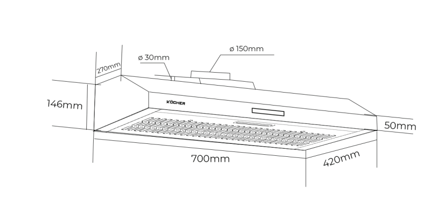 Máy Hút Mùi KOCHER K-6070 Pro