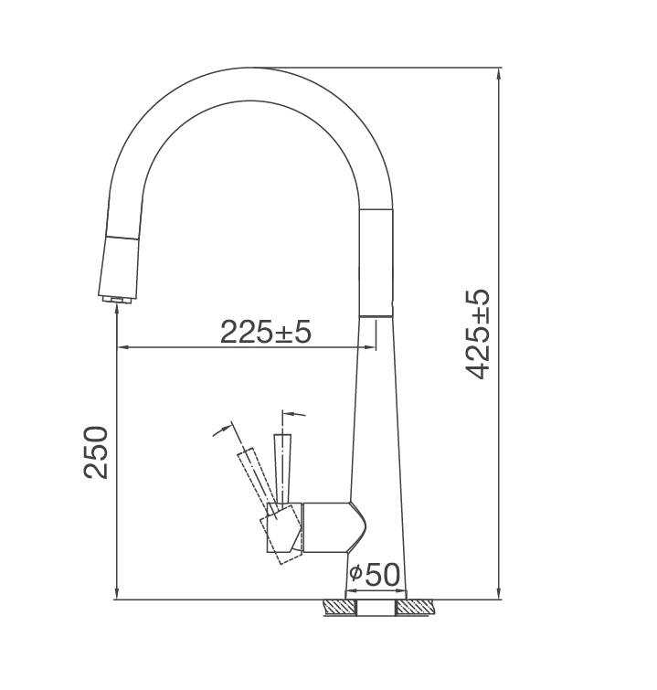 Vòi nóng lạnh dây rút inox Malloca K095-SS