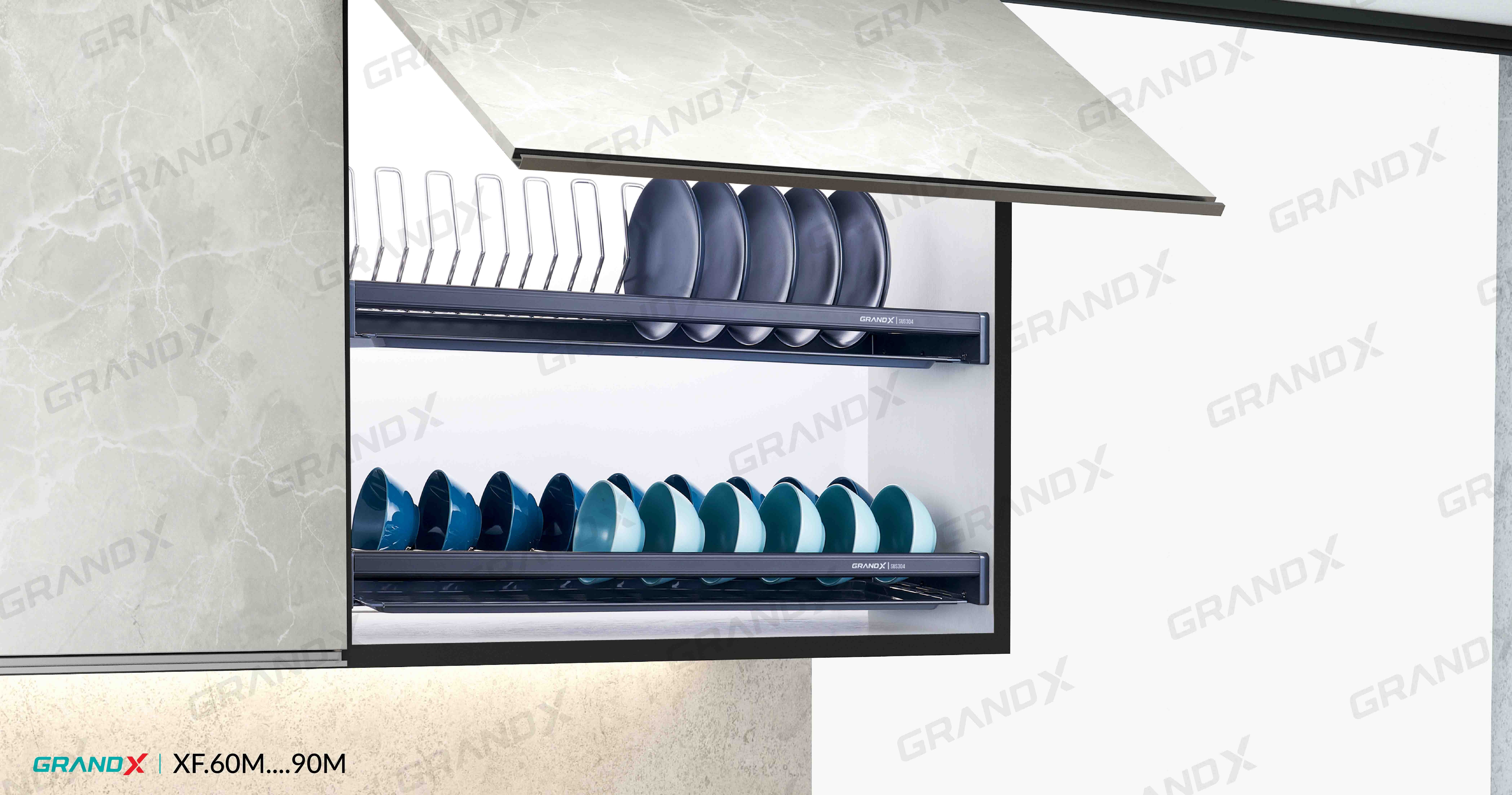 Giá Bát Đĩa Cố Định Nan Oval SUS304 GrandX XF.80M