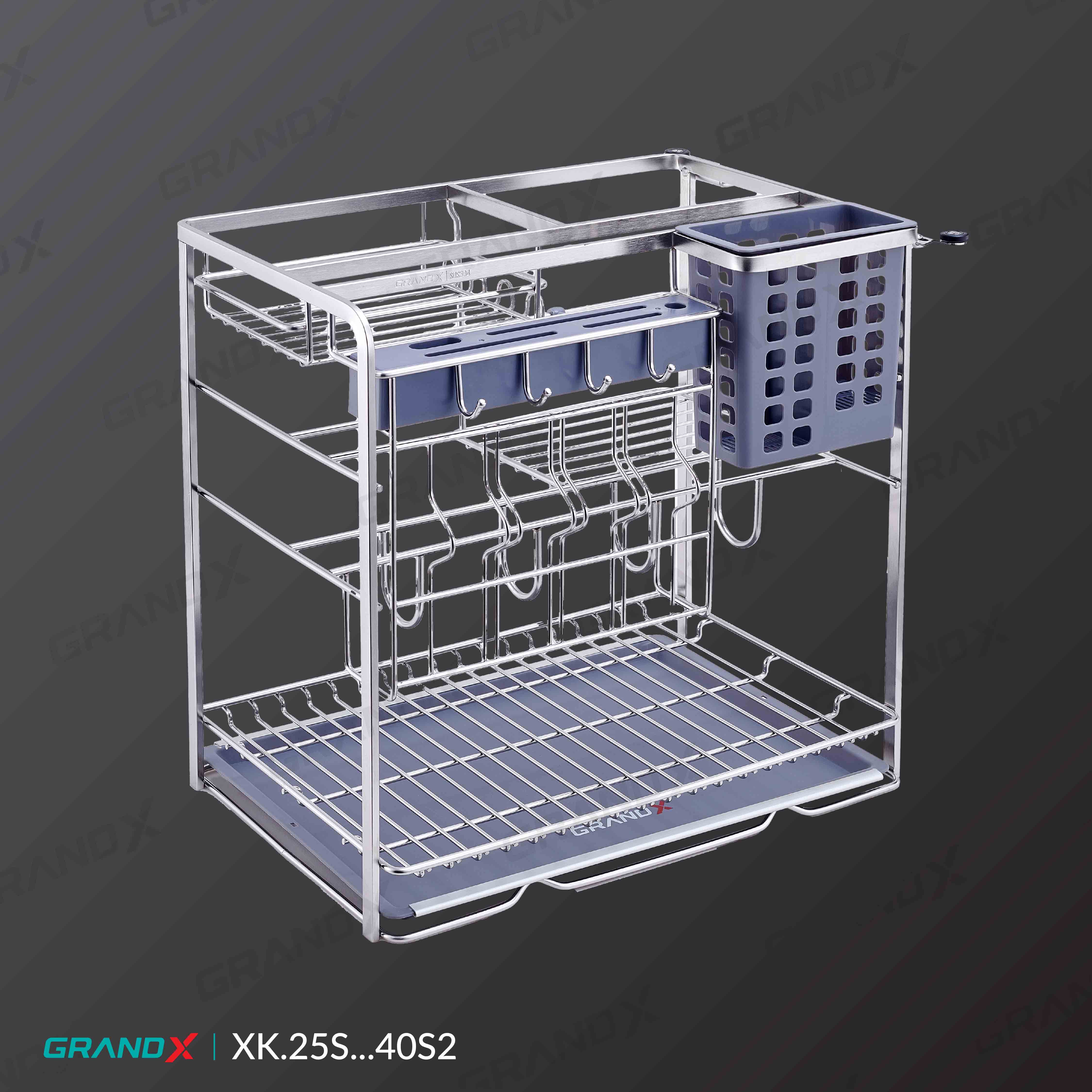 Giá Đựng Chai Lọ Gia Vị Dao Thớt Nan Dẹt GrandX XK.40S