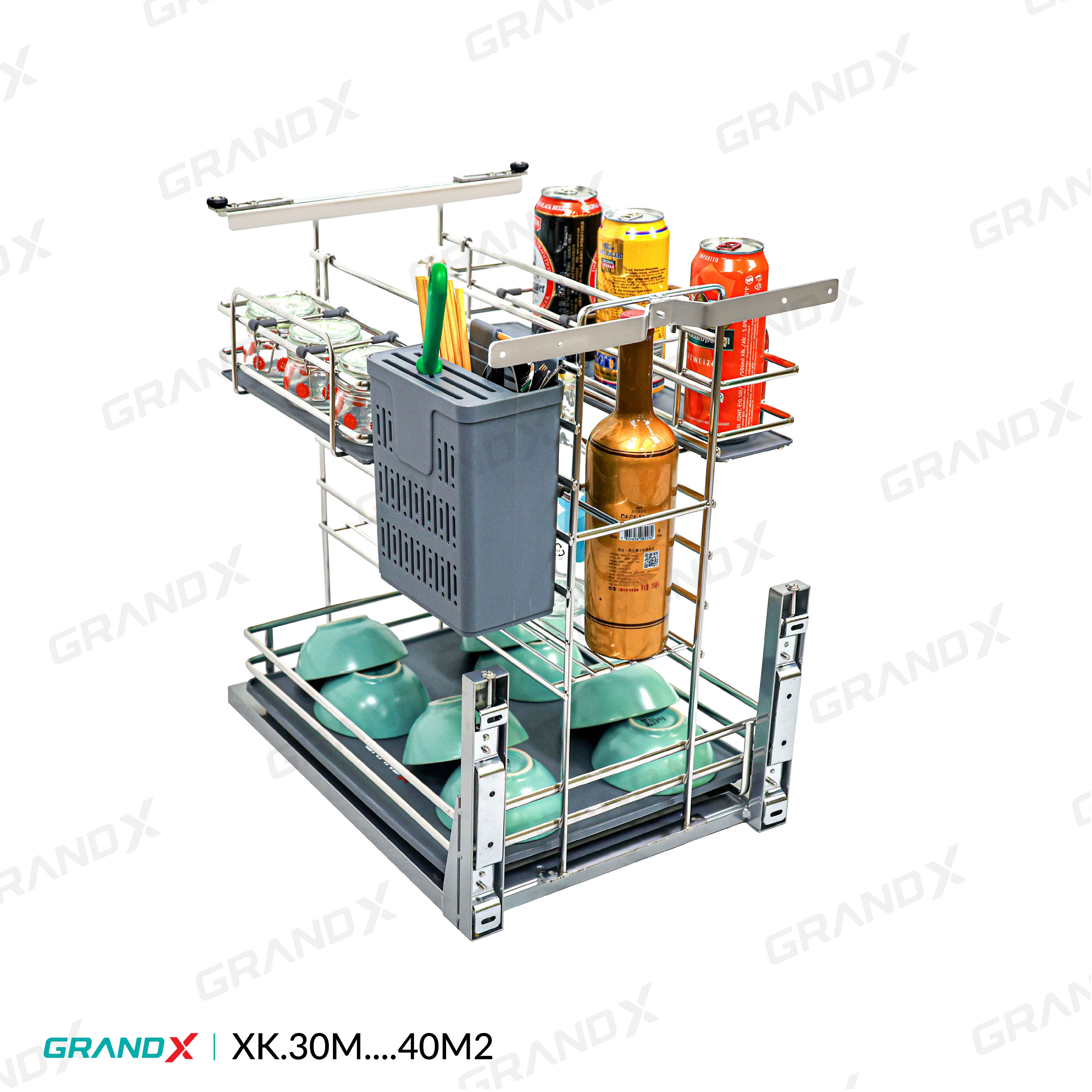 Giá Dao Thớt Gia Vị Nan Oval GrandX XK.40M2