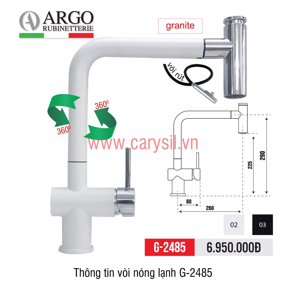 Vòi Rửa Bát Carysil G 2485