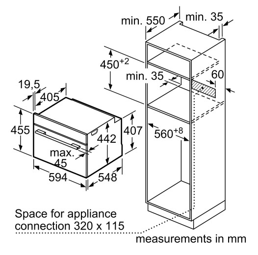 THÔNG SỐ KĨ THUẬT CỦA LÒ HẤP ÂM TỦ BOSCH CDG634AS0 SERIES 8