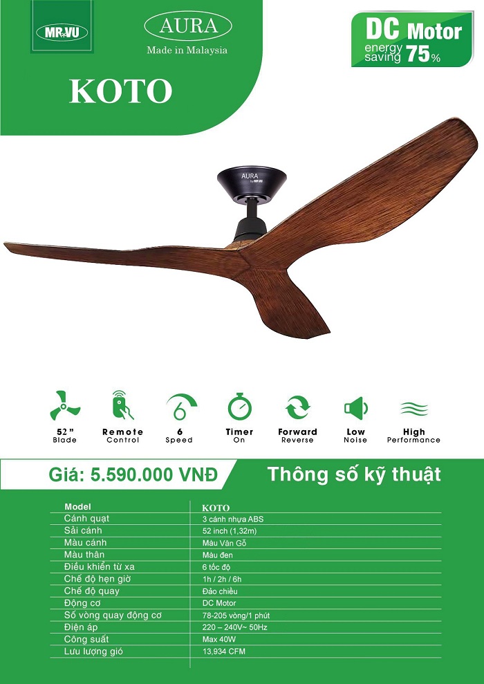 QUẠT TRẦN TRANG TRÍ MR.VŨ KOTO