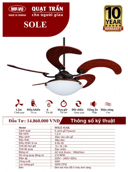 QUẠT TRẦN CHO NGƯỜI GIÀU MR.VŨ SOLE