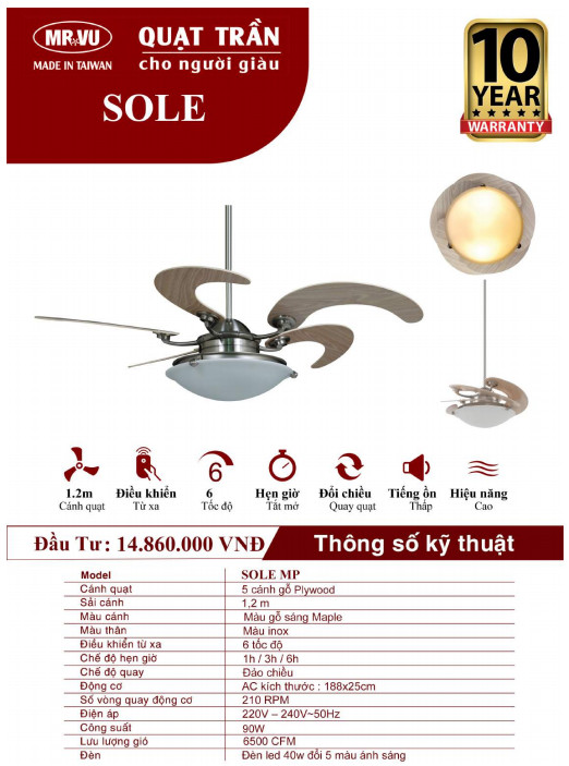 QUẠT TRẦN CHO NGƯỜI GIÀU MR.VŨ SOLE MP