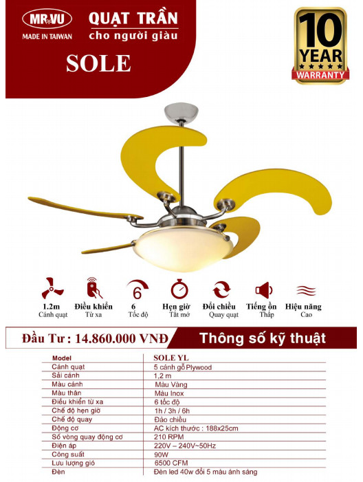 QUẠT TRẦN CHO NGƯỜI GIÀU MR.VŨ SOLE YL