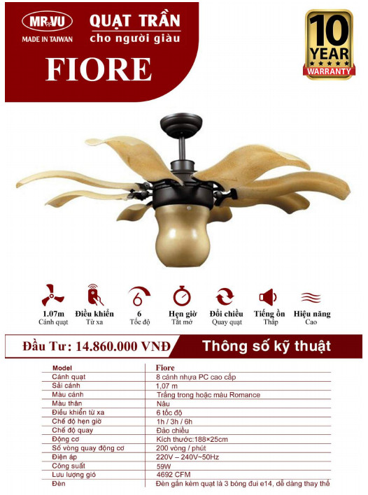 QUẠT TRẦN CHO NGƯỜI GIÀU MR.VŨ FIORE