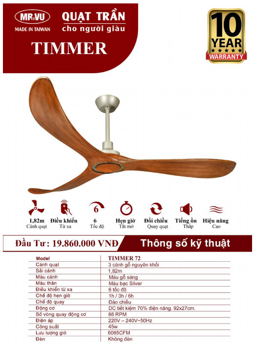 QUẠT TRẦN CHO NGƯỜI GIÀU MR.VŨ TIMMER