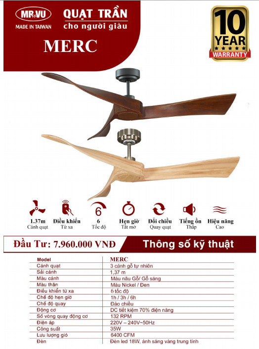 QUẠT TRẦN CHO NGƯỜI GIÀU MR.VŨ MERC